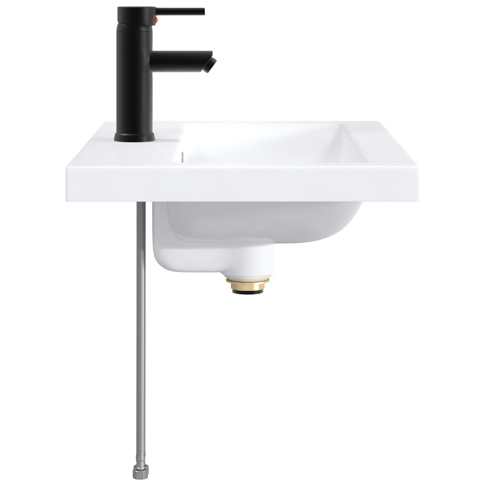 Waschbecken fürs Badezimmer Matt Schwarz 61 x 40 x 16,5 cm