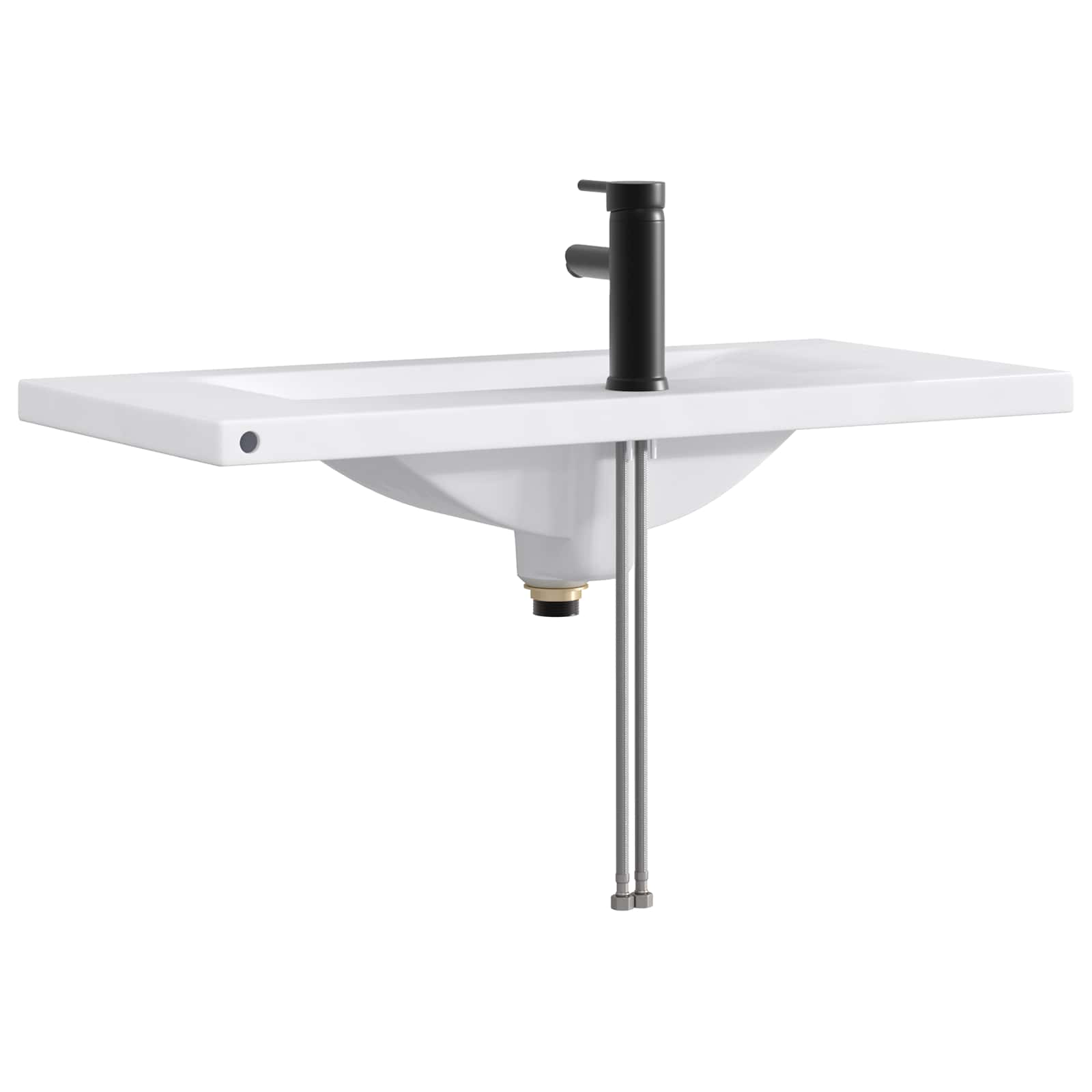 Waschbecken fürs Badezimmer Matt Schwarz 81 x 40 x 17,5 cm
