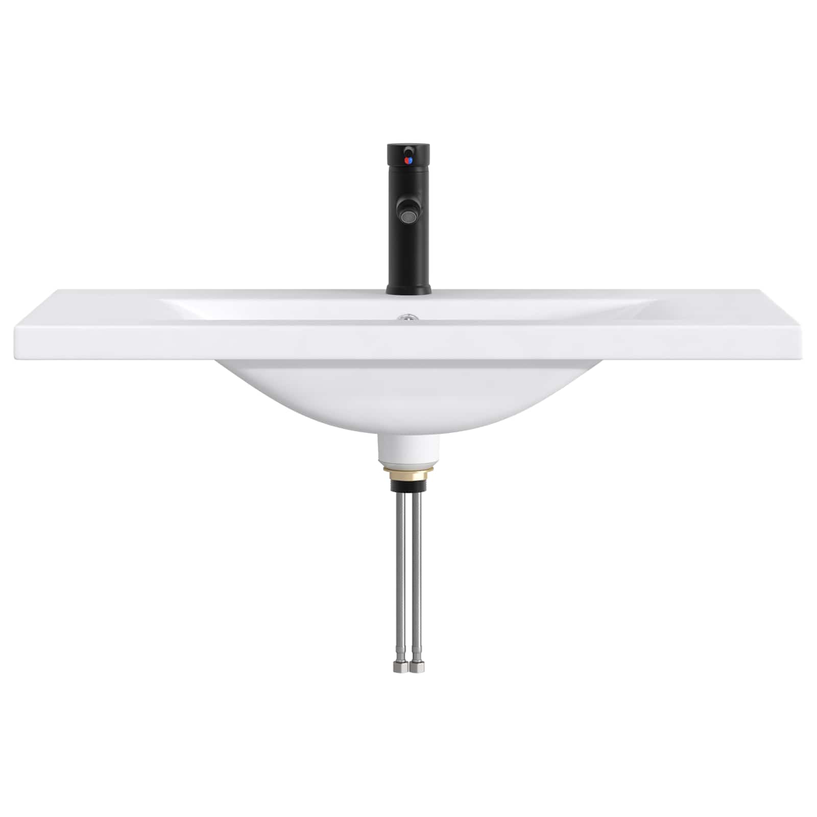 Waschbecken fürs Badezimmer Matt Schwarz 81 x 40 x 17,5 cm