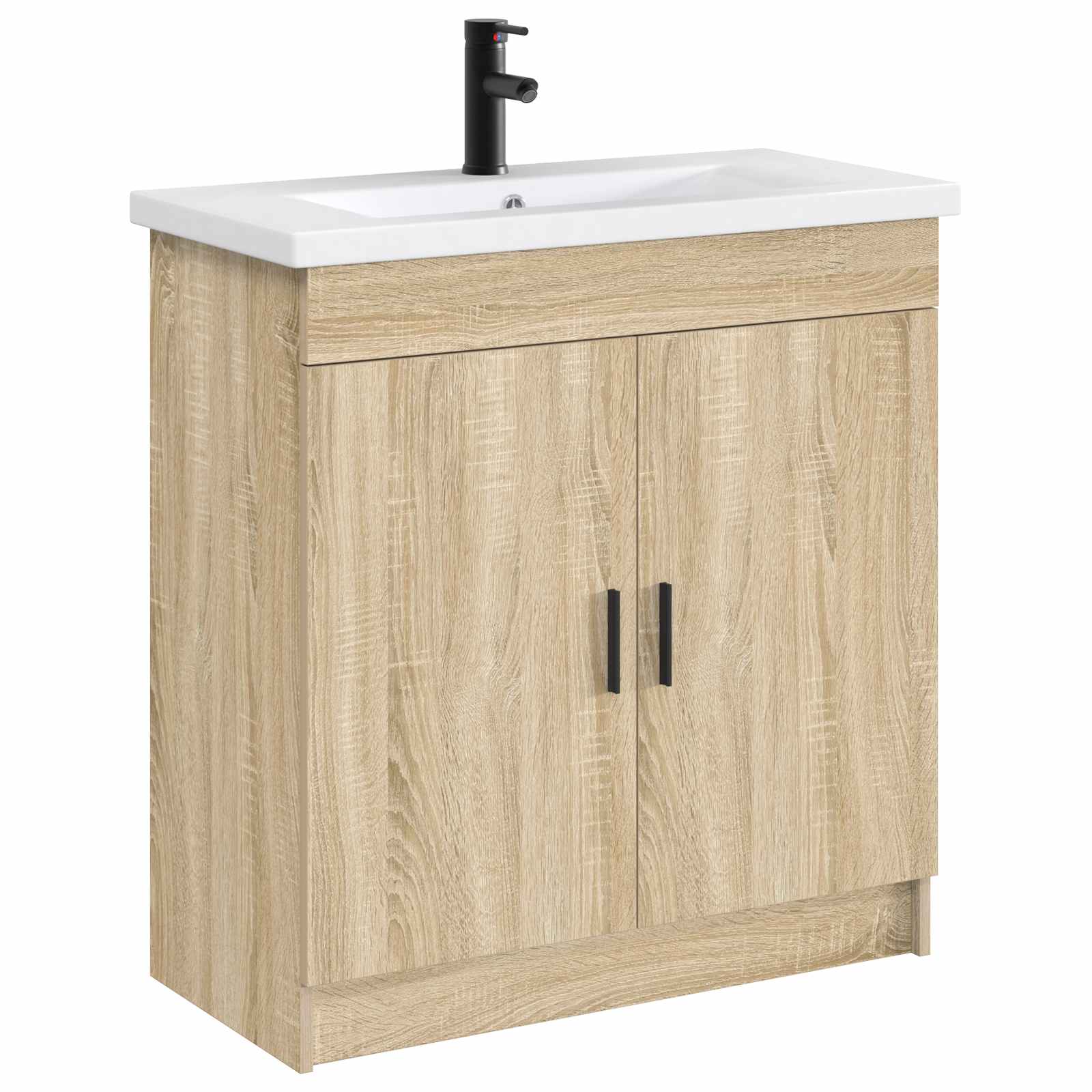 Waschbecken fürs Badezimmer Matt Schwarz 81 x 40 x 17,5 cm