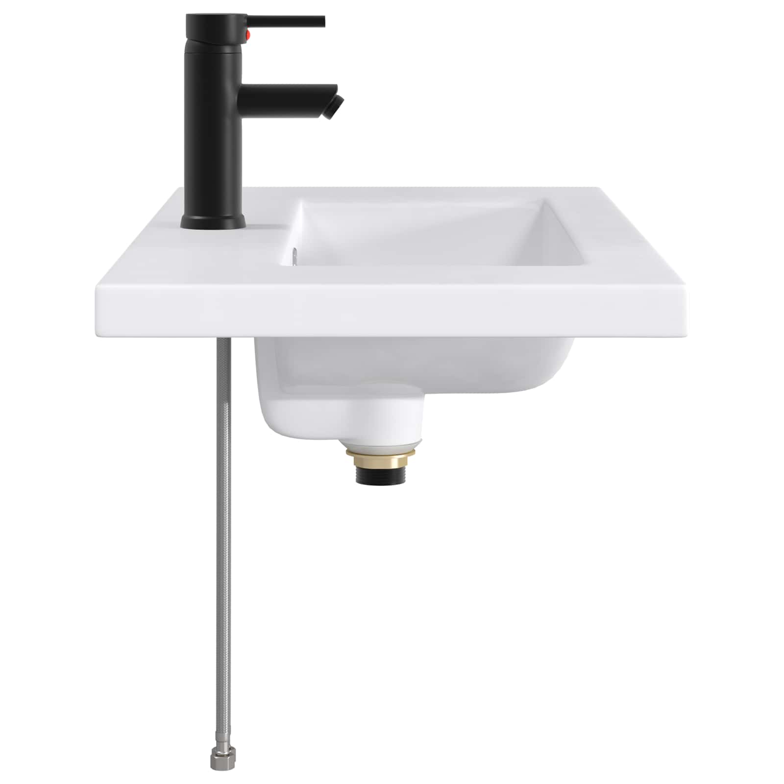 Waschbecken fürs Badezimmer Matt Schwarz 81 x 40 x 17,5 cm