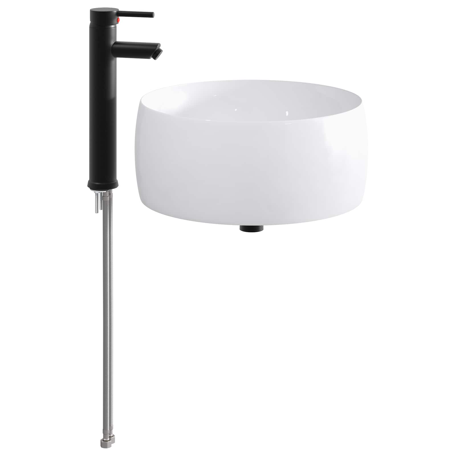 Waschbecken fürs Badezimmer Matt Schwarz 38,5 x 38,5 x 16 cm