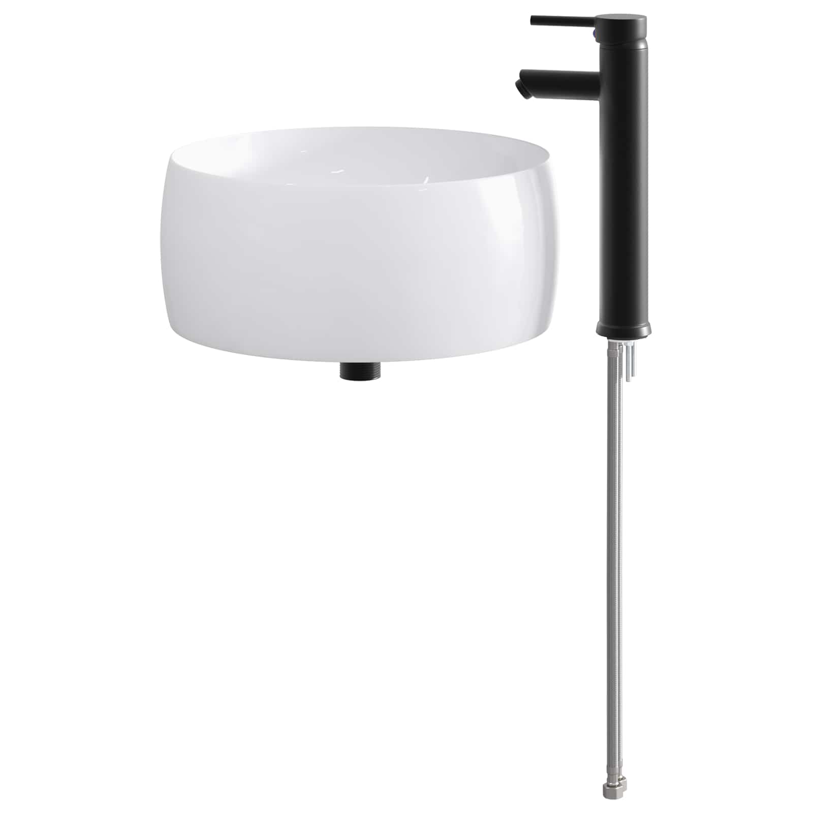 Waschbecken fürs Badezimmer Matt Schwarz 38,5 x 38,5 x 16 cm