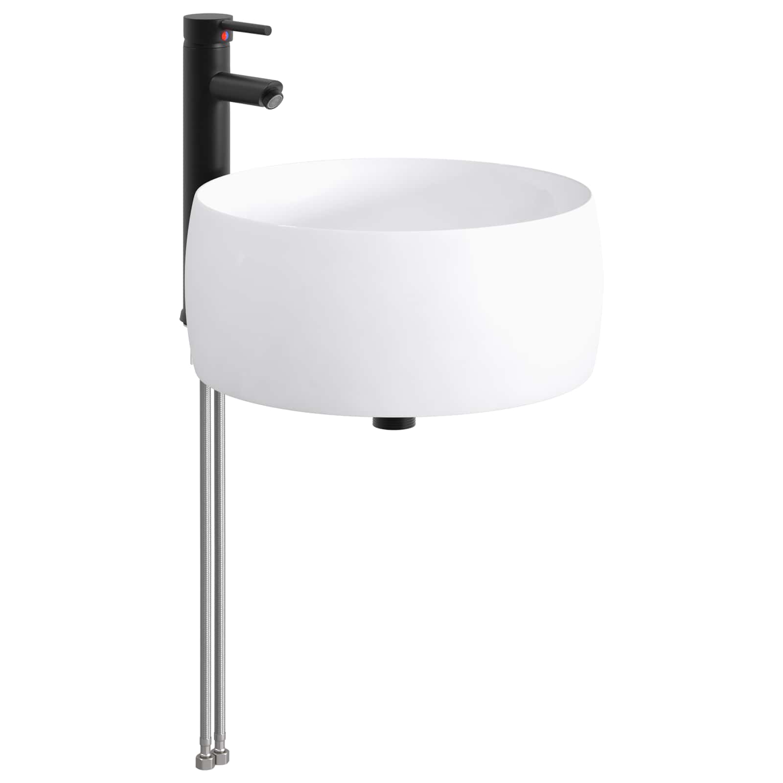 Waschbecken fürs Badezimmer Matt Schwarz 38,5 x 38,5 x 16 cm