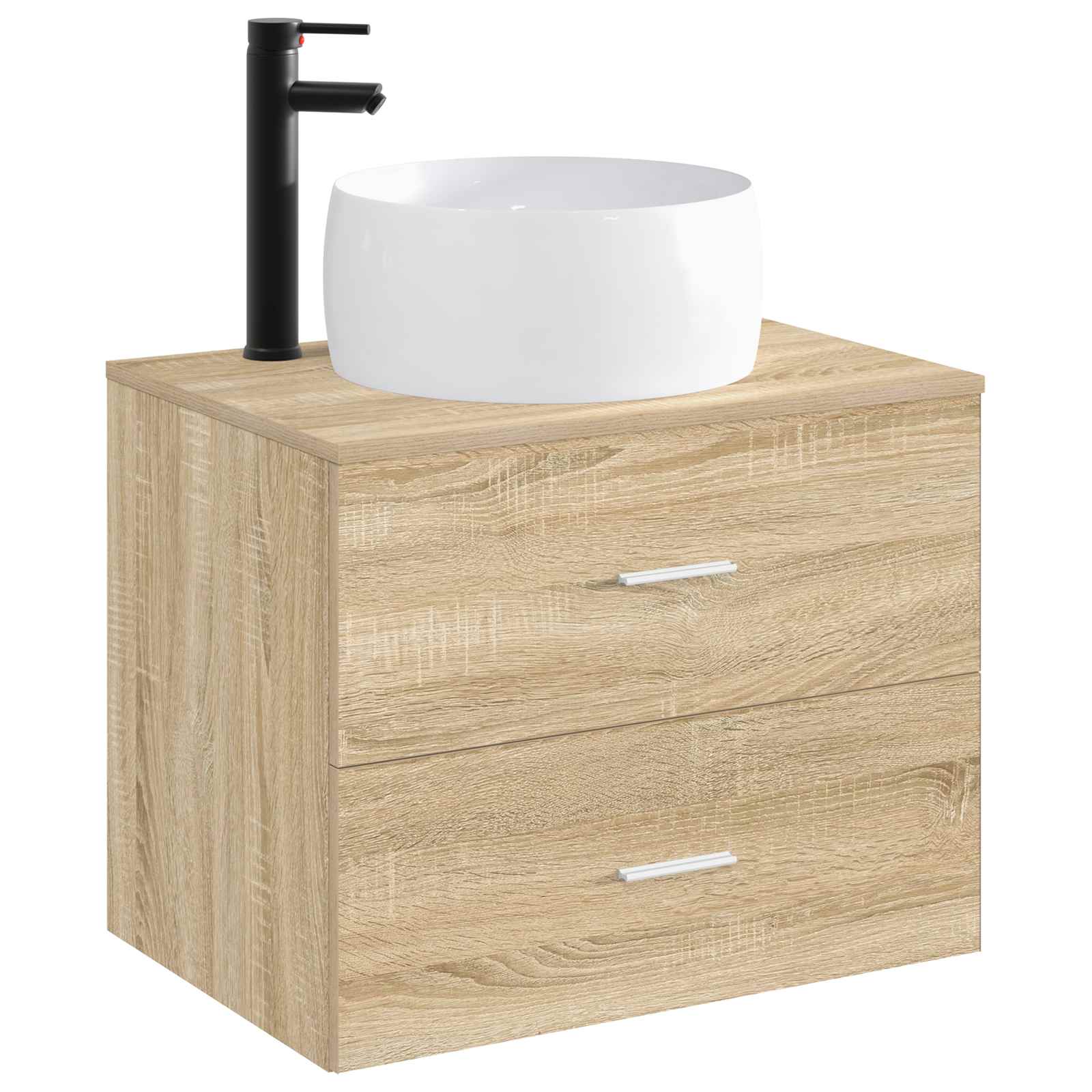 Waschbecken fürs Badezimmer Matt Schwarz 38,5 x 38,5 x 16 cm