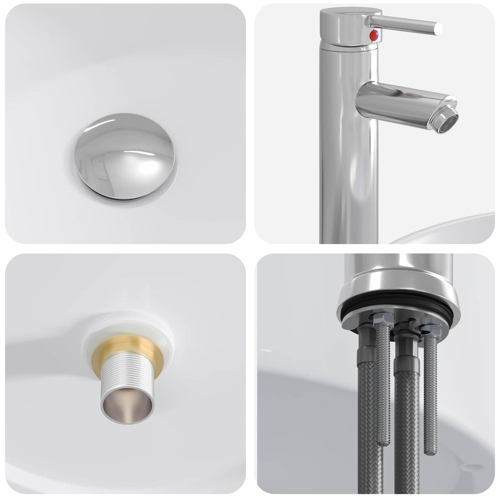 Waschbecken fürs Badezimmer Chrom 40,5 x 40,5 x 15,5 cm Metall
