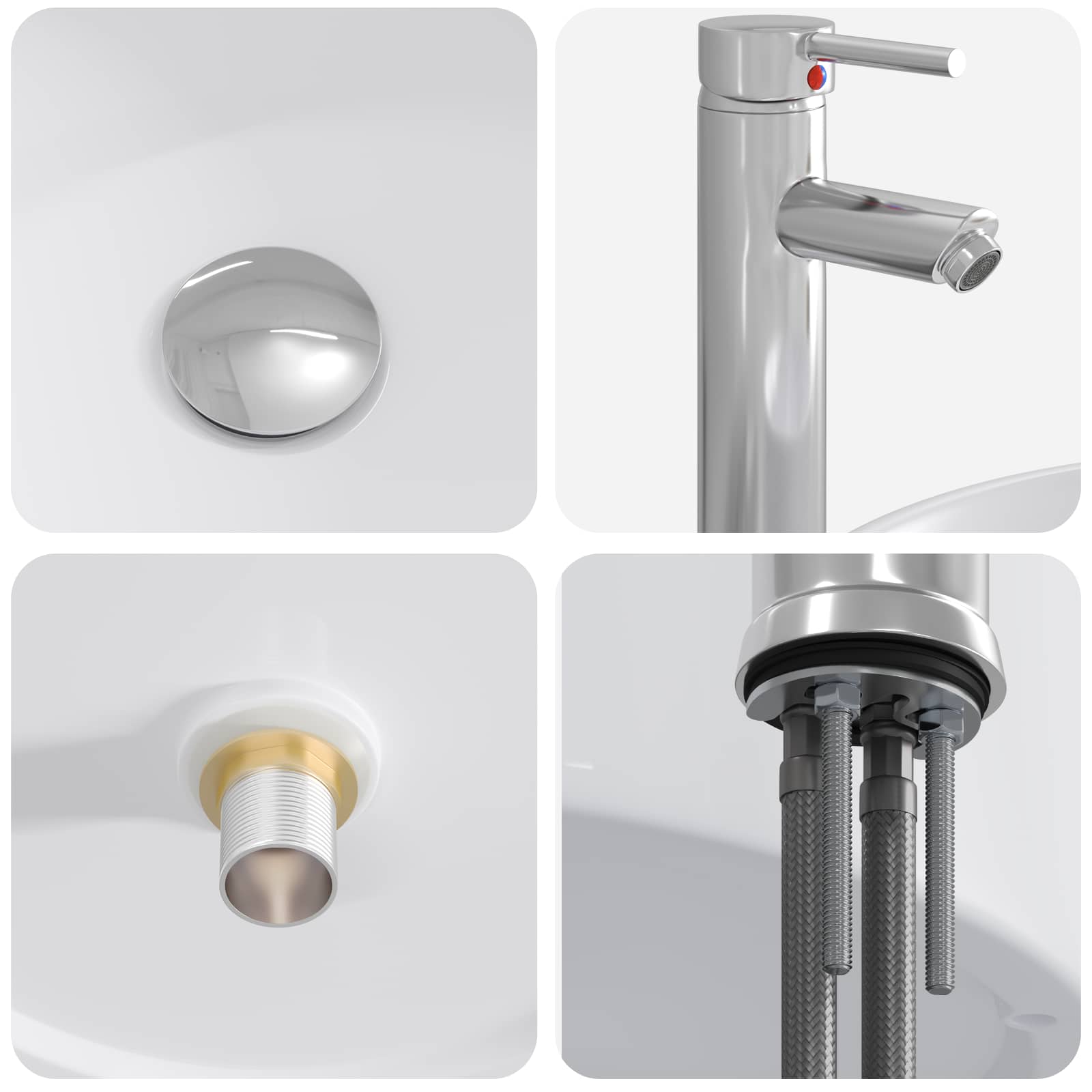 Waschbecken fürs Badezimmer Chrom 40,5 x 40,5 x 15,5 cm Metall