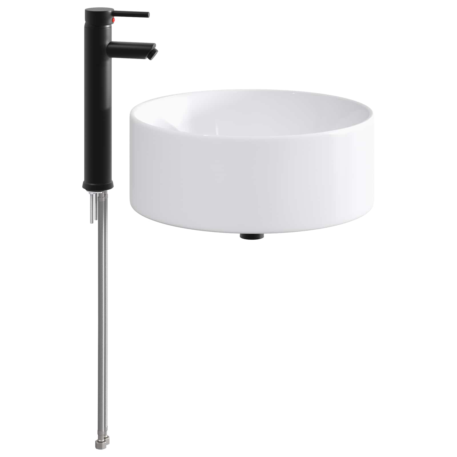 Waschbecken fürs Badezimmer Matt Schwarz 40,5 x 40,5 x 15,5 cm