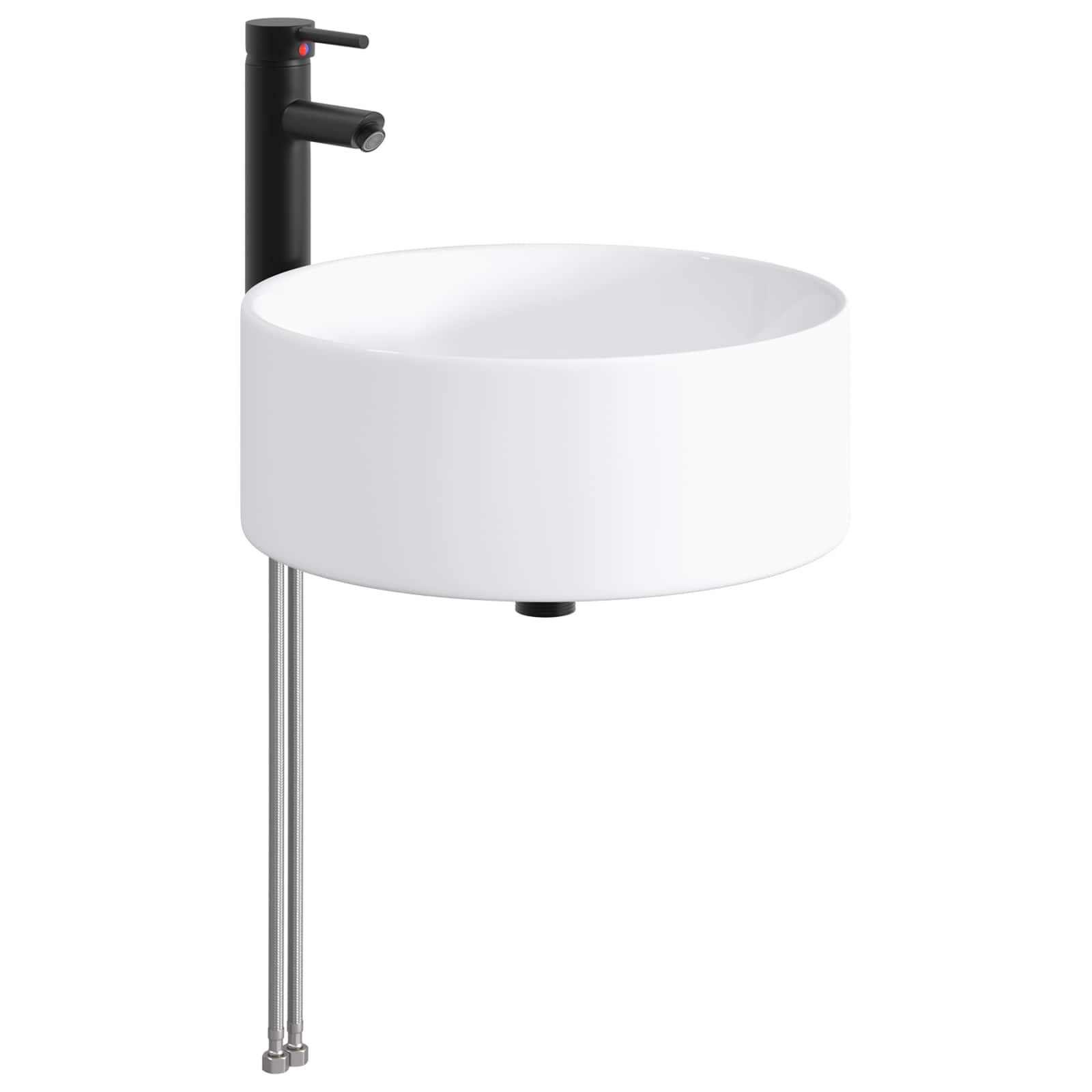 Waschbecken fürs Badezimmer Matt Schwarz 40,5 x 40,5 x 15,5 cm