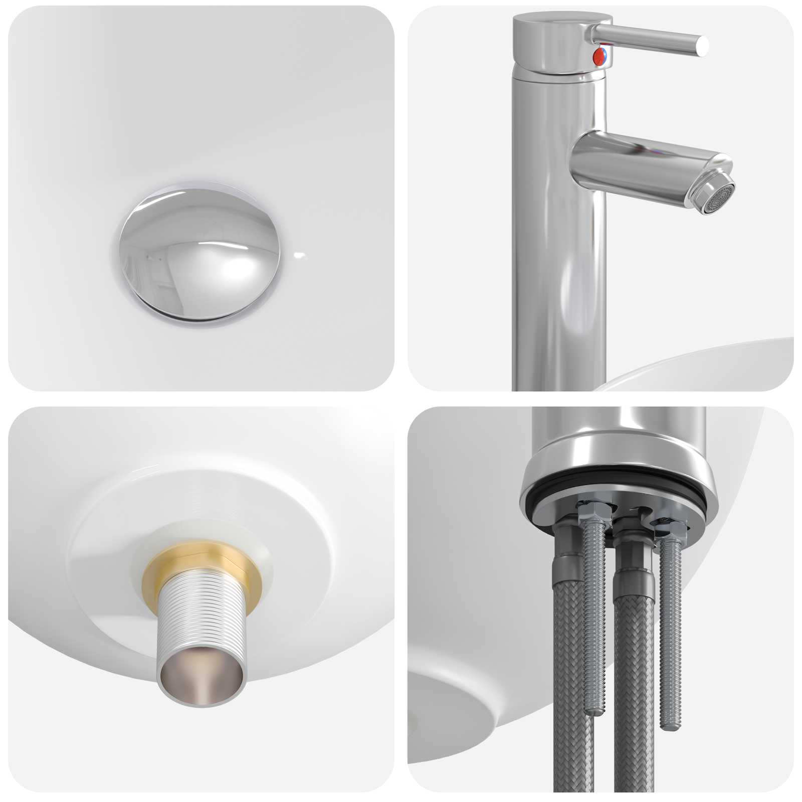 Waschbecken fürs Badezimmer Chrom 32 x 32 x 13 cm Metall