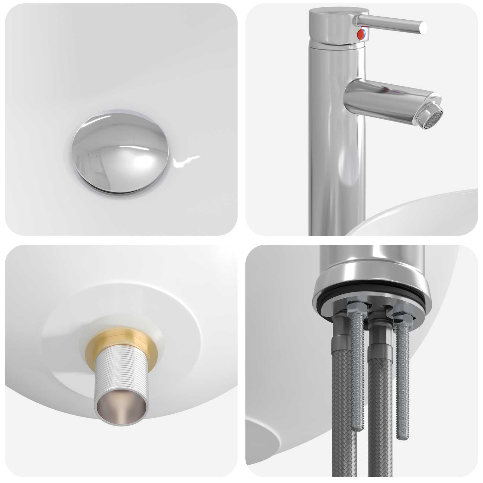 Waschbecken fürs Badezimmer Chrom 35,5 x 35,5 x 14,5 cm Metall