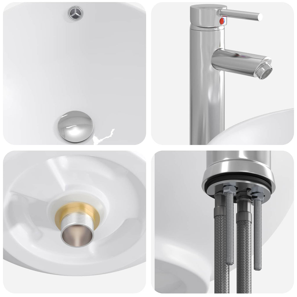 Waschbecken fürs Badezimmer Chrom 44 x 44 x 16 cm Metall