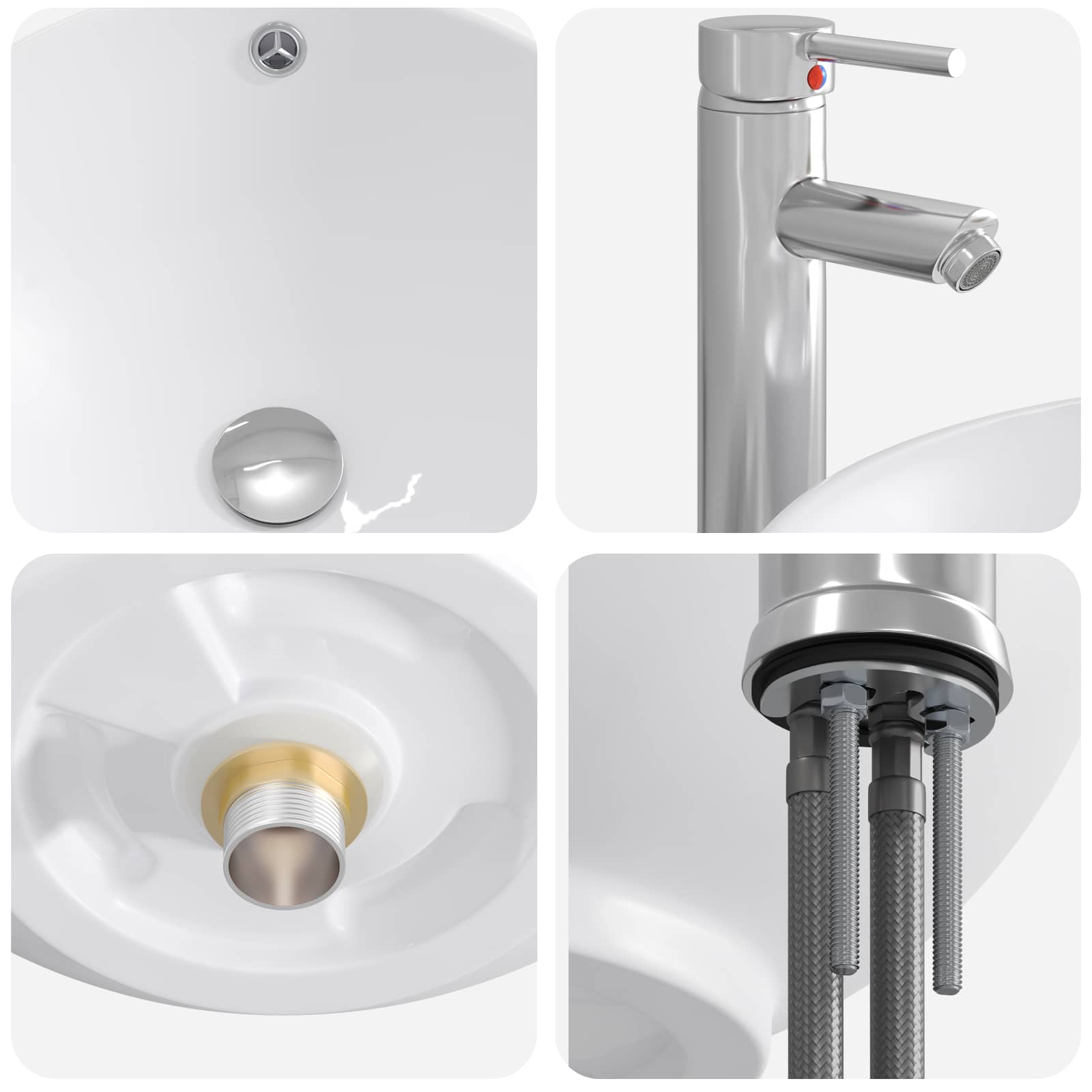 Waschbecken fürs Badezimmer Chrom 44 x 44 x 16 cm Metall