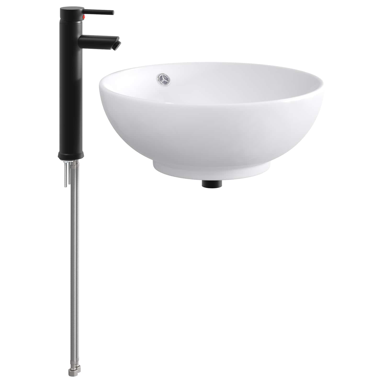 Waschbecken fürs Badezimmer Matt Schwarz 44 x 44 x 16 cm Metall