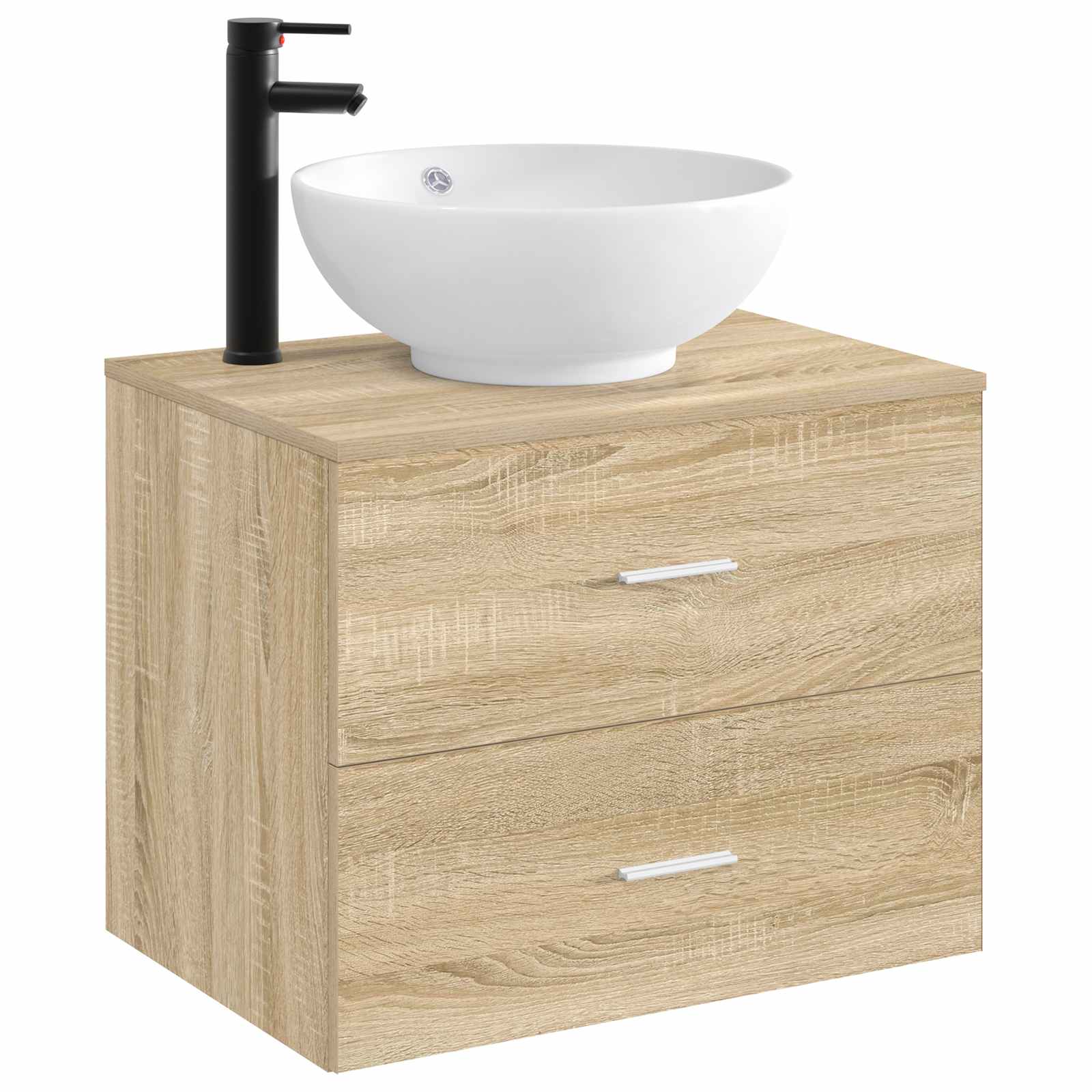 Waschbecken fürs Badezimmer Matt Schwarz 44 x 44 x 16 cm Metall