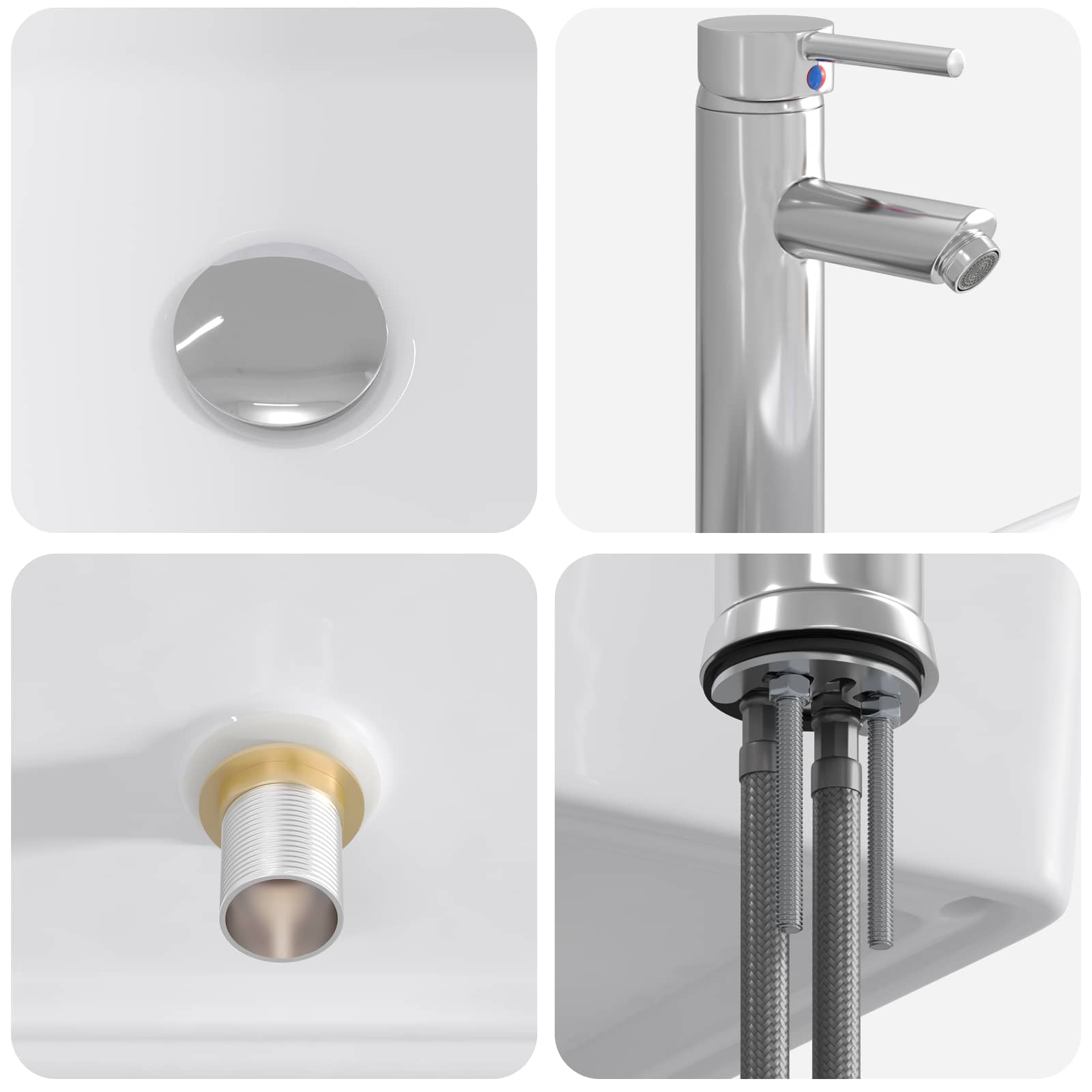 Waschbecken fürs Badezimmer Chrom 40,5 x 30,5 x 13 cm Metall