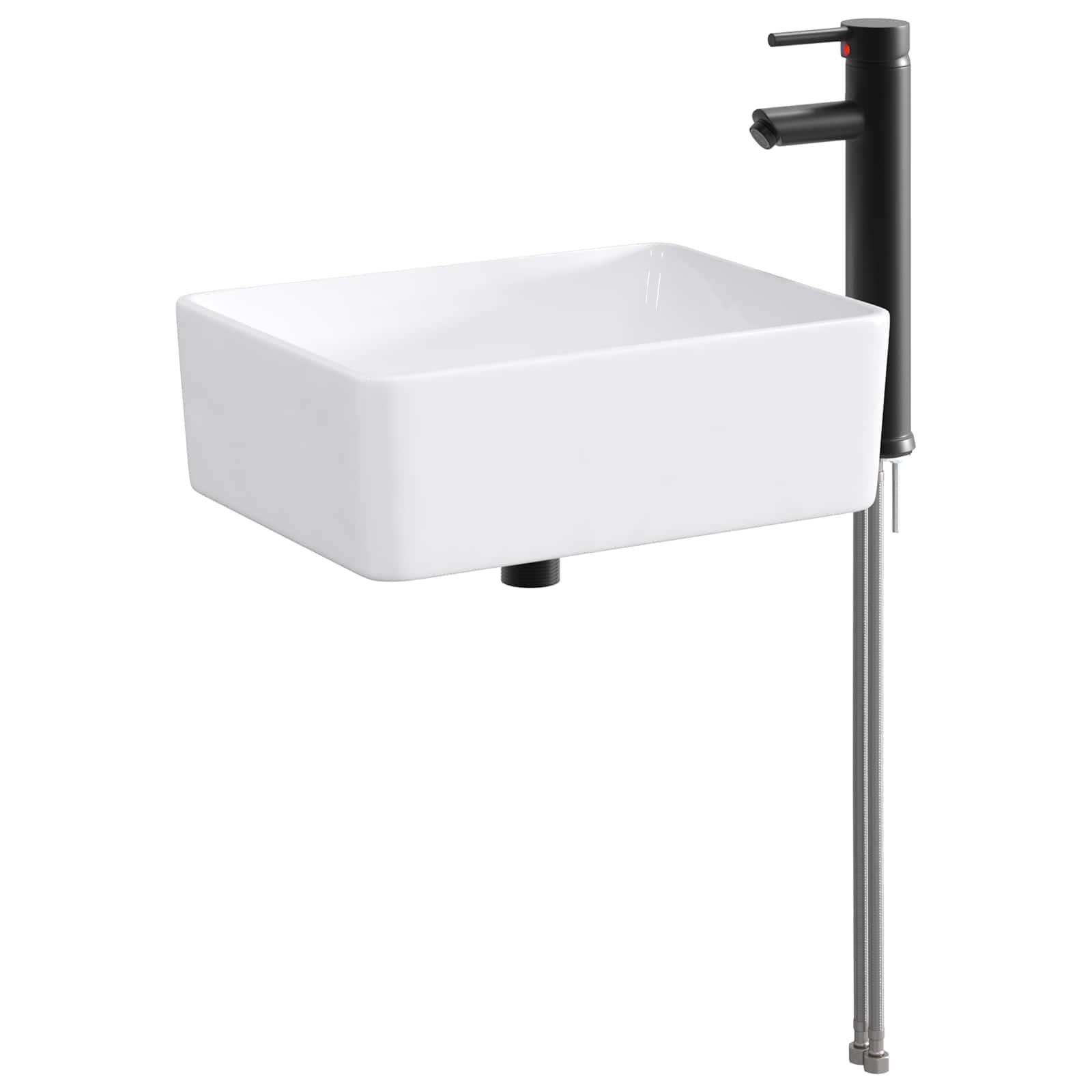 Waschbecken fürs Badezimmer Matt Schwarz 40,5 x 30,5 x 13 cm