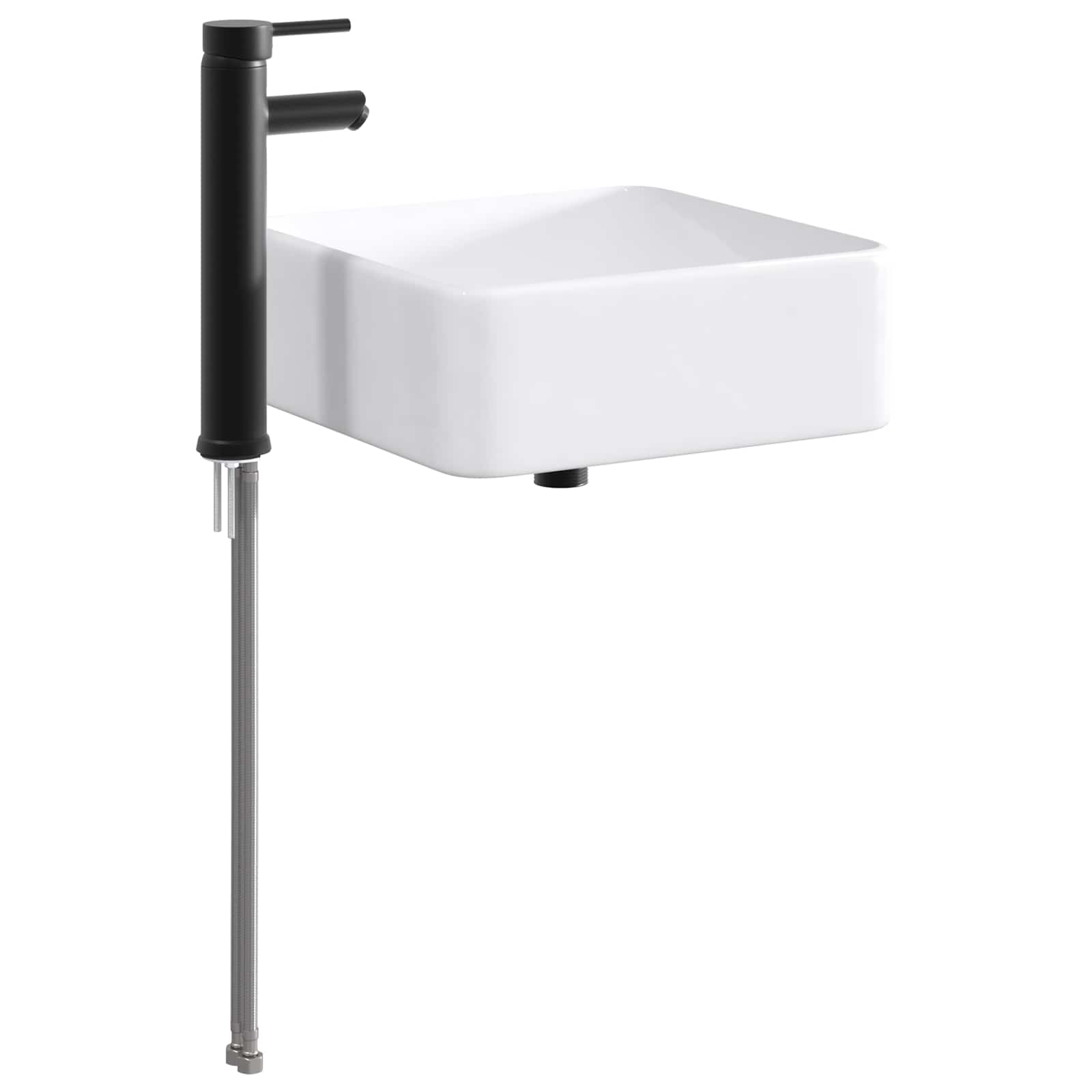 Waschbecken fürs Badezimmer Matt Schwarz 49 x 37 x 14 cm Metall