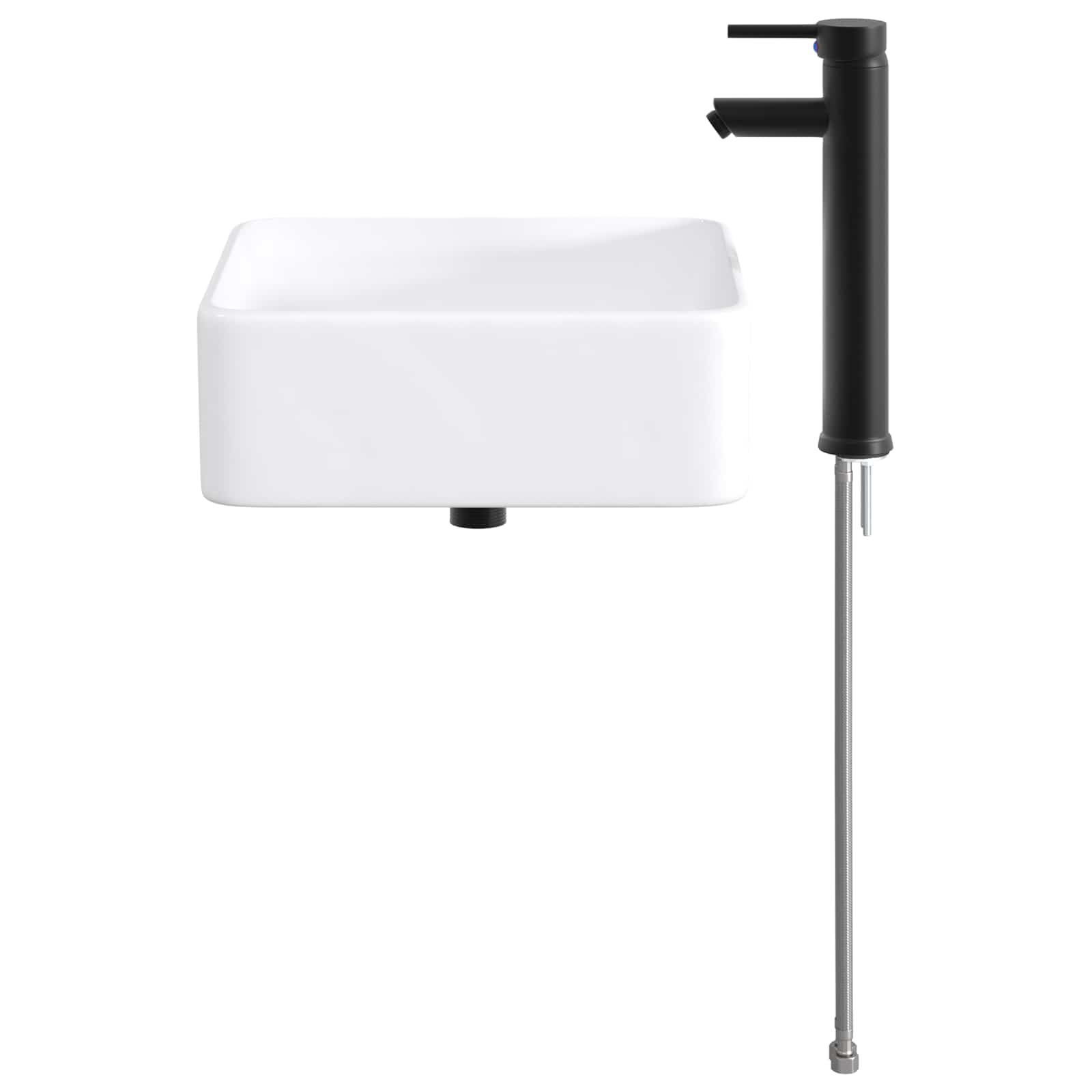Waschbecken fürs Badezimmer Matt Schwarz 49 x 37 x 14 cm Metall
