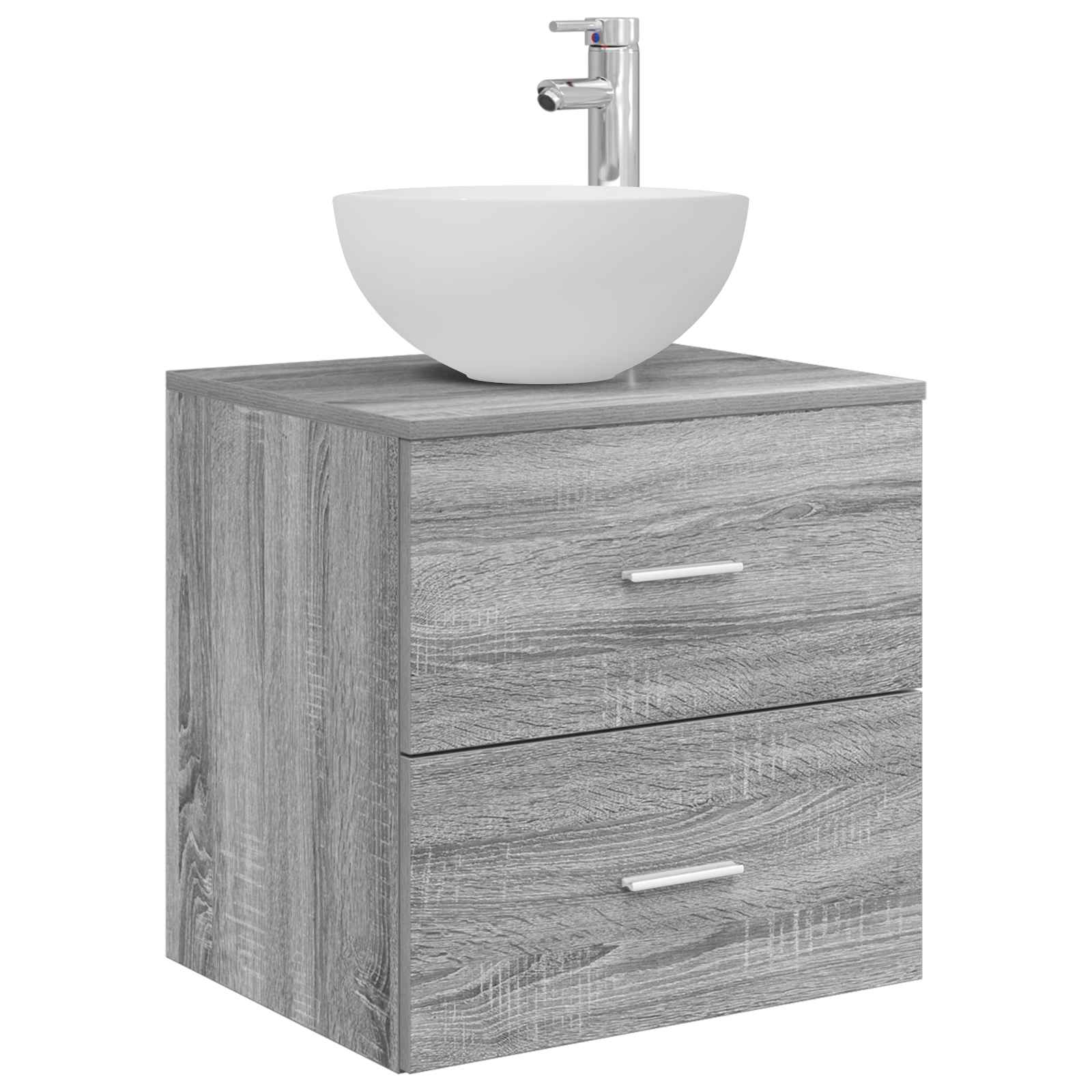 Wandmontierte Waschbeckenschränke Grau Sonoma 49,5 x 35 x 63 cm