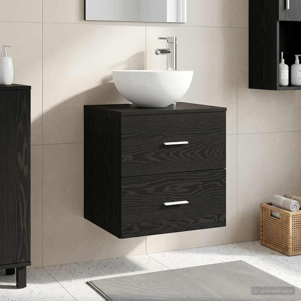 Wandmontierte Waschtisch Schwarze Eiche 49,5 x 41 x 64,5 cm