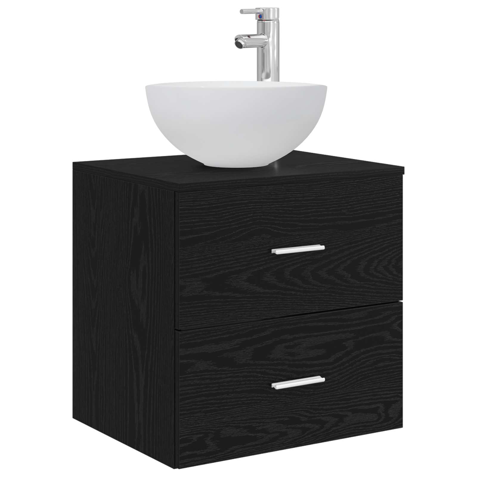 Wandmontierte Waschtisch Schwarze Eiche 49,5 x 41 x 64,5 cm