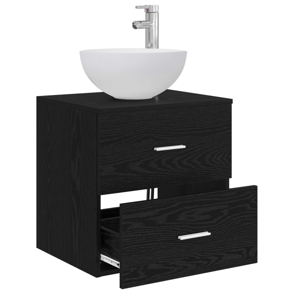 Wandmontierte Waschtisch Schwarze Eiche 49,5 x 41 x 64,5 cm