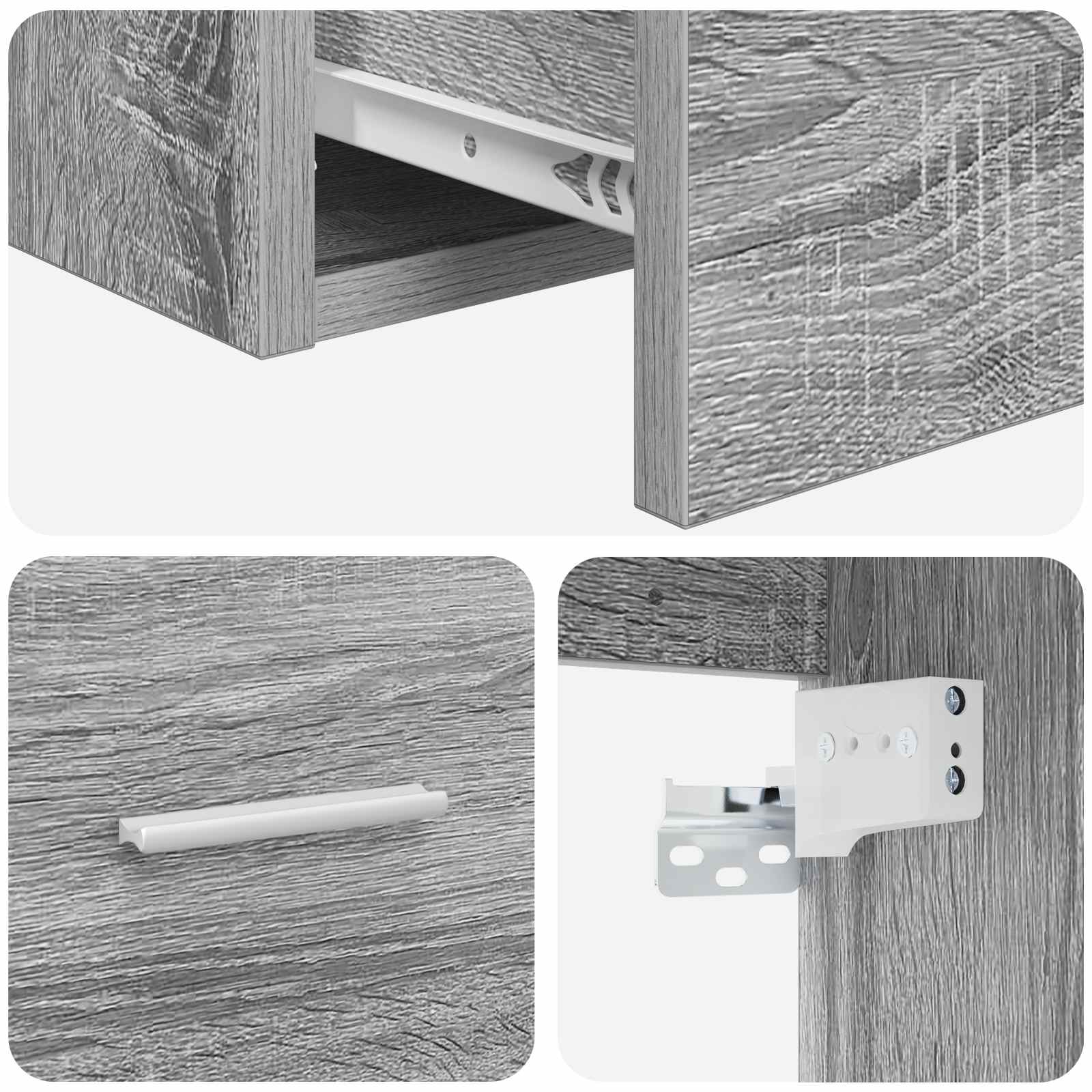 Wandmontierte Waschtisch Grau Sonoma 49,5 x 41 x 64,5 cm