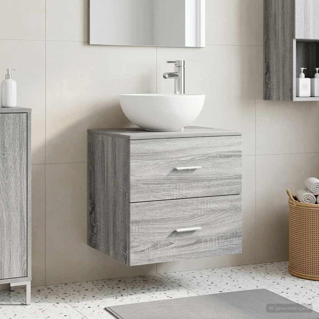 Wandmontierte Waschtisch Grau Sonoma 49,5 x 41 x 64,5 cm
