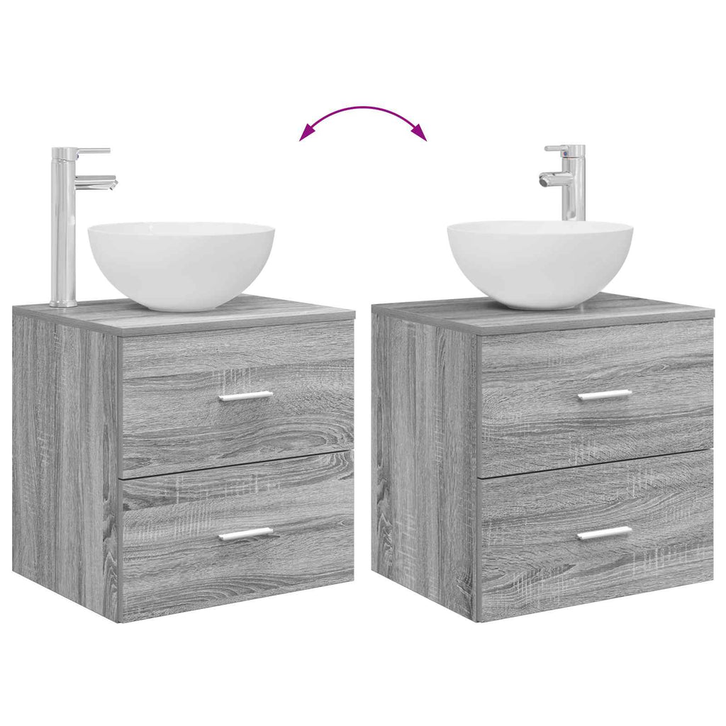 Wandmontierte Waschtisch Grau Sonoma 49,5 x 41 x 64,5 cm