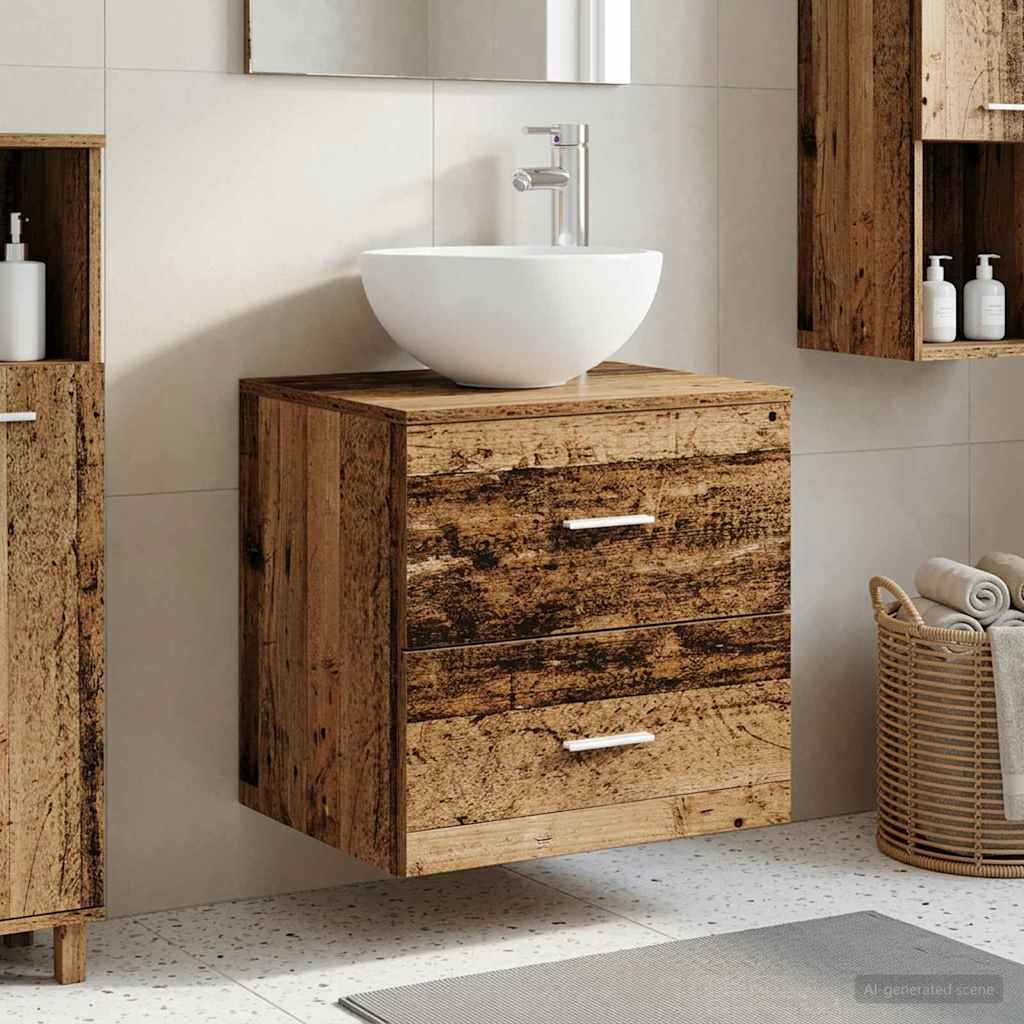 Wandmontierte Waschtisch Altholz 49,5 x 41 x 64,5 cm