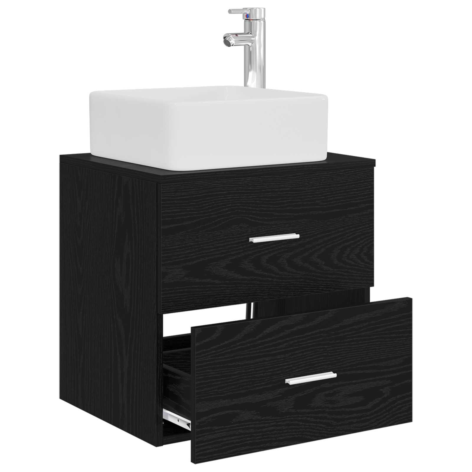 Wandmontierte Waschtisch Schwarze Eiche 49,5 x 41 x 63 cm
