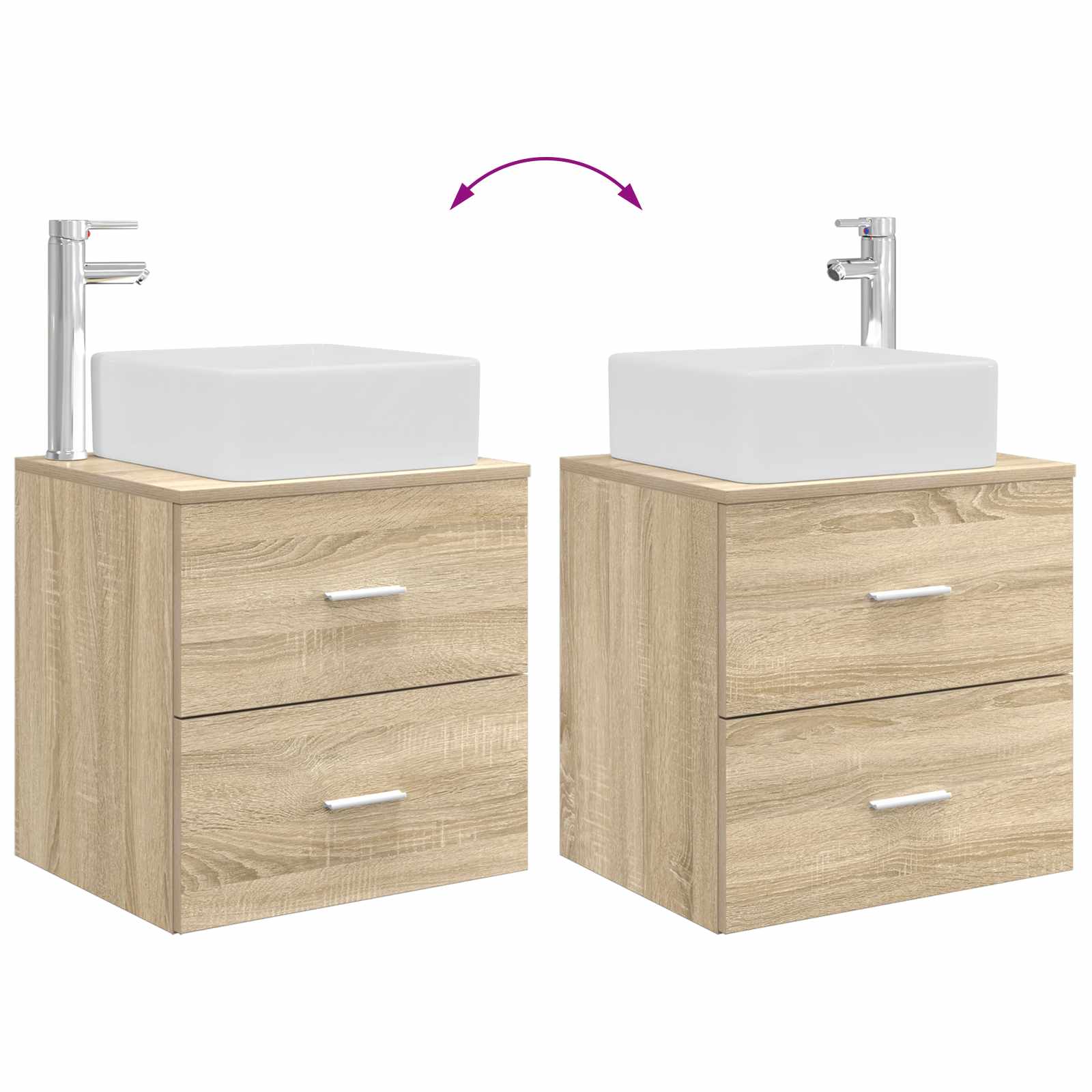 Wandmontierte Waschtisch Sonoma-Eiche 49,5 x 41 x 63 cm