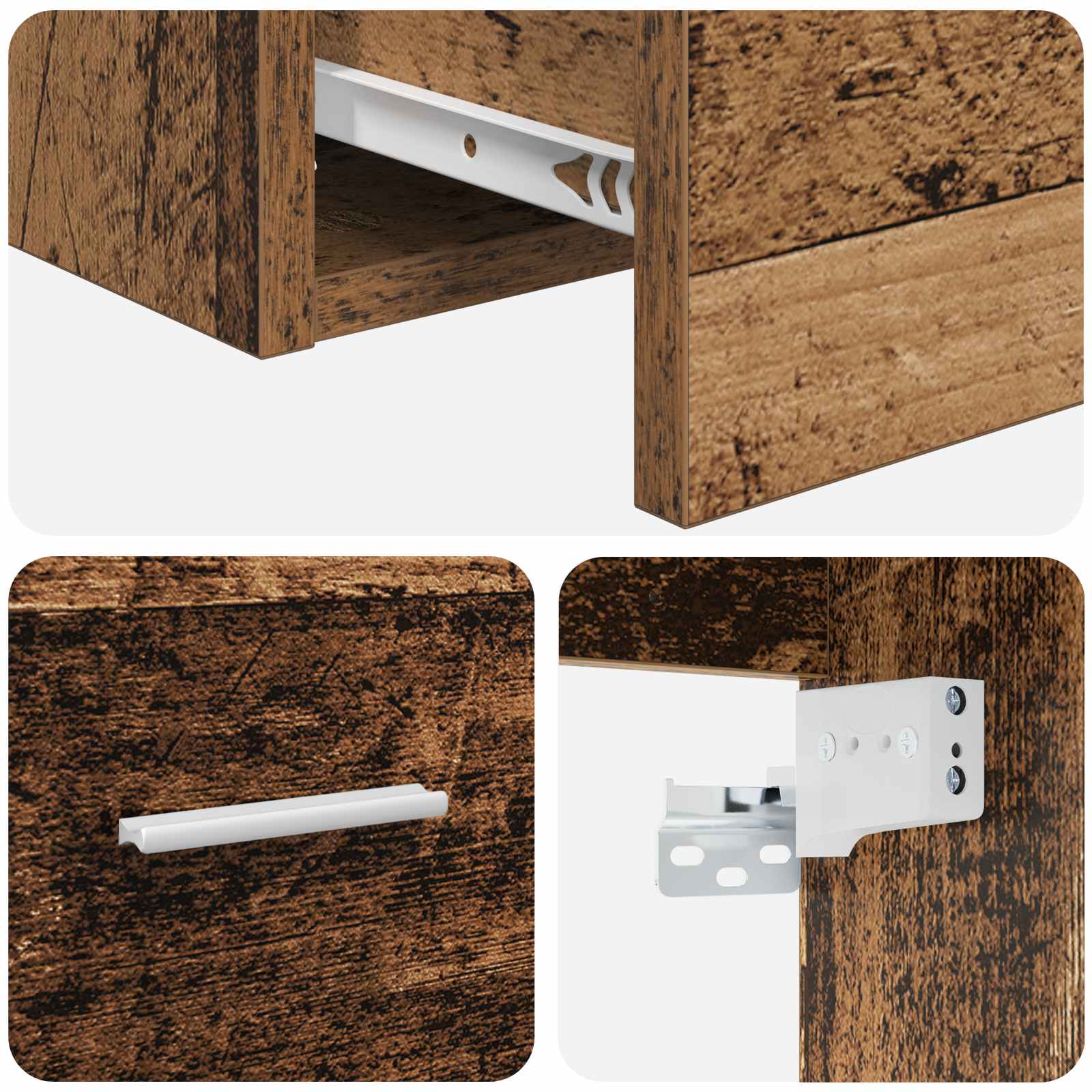 Wandmontierte Waschtisch Altholz 49,5 x 41 x 63 cm