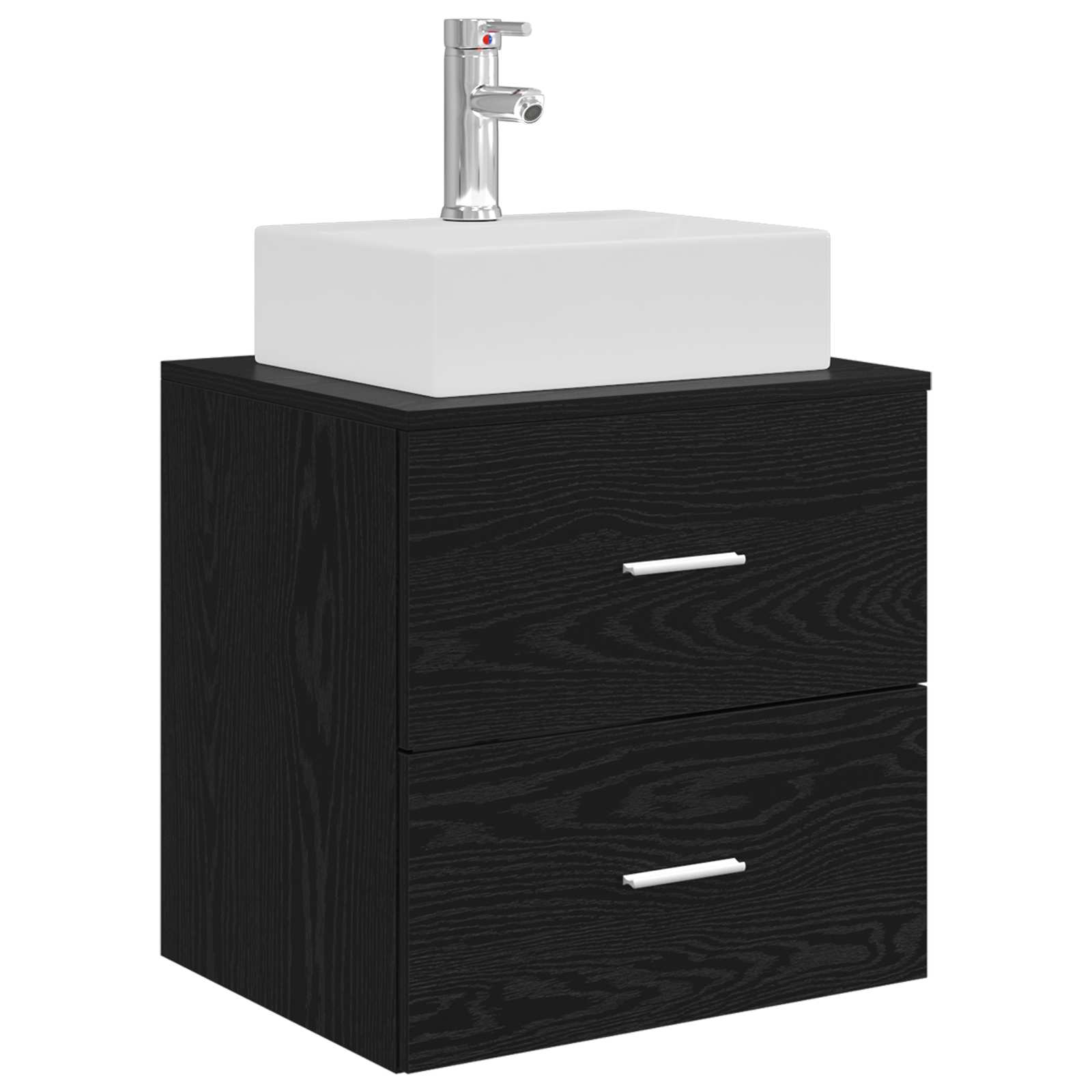 Wandmontierte Waschtisch Schwarze Eiche 49,5 x 41 x 62,5 cm