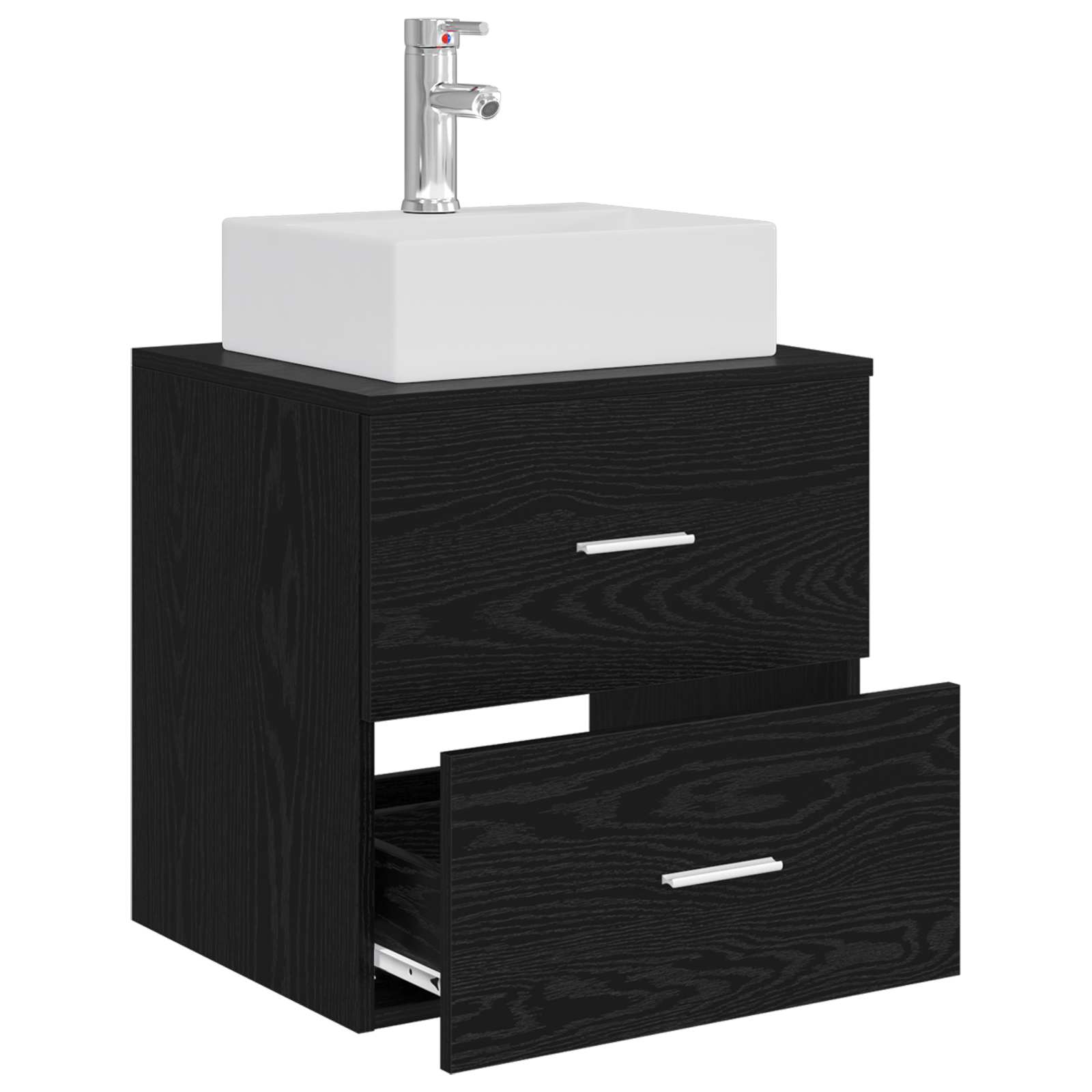 Wandmontierte Waschtisch Schwarze Eiche 49,5 x 41 x 62,5 cm
