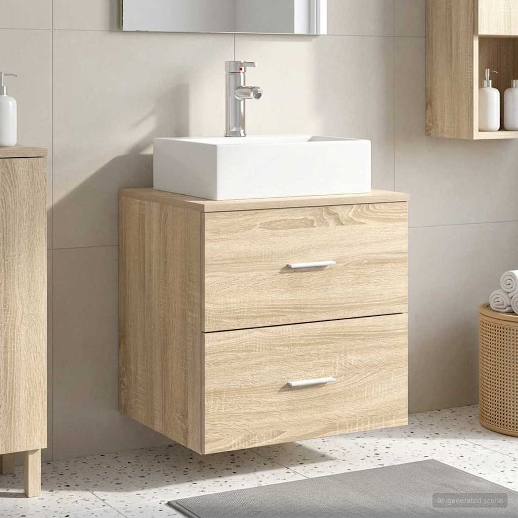 Wandmontierte Waschtisch Sonoma-Eiche 49,5 x 41 x 62,5 cm