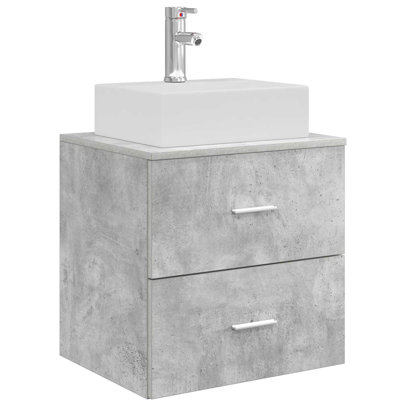 Wandmontierte Waschtisch Betongrau 49,5 x 41 x 62,5 cm