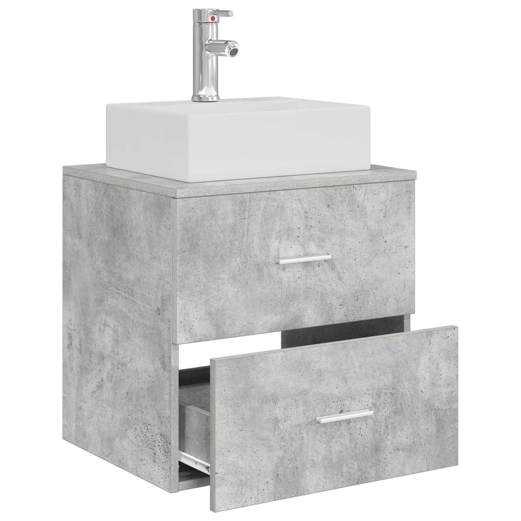Wandmontierte Waschtisch Betongrau 49,5 x 41 x 62,5 cm