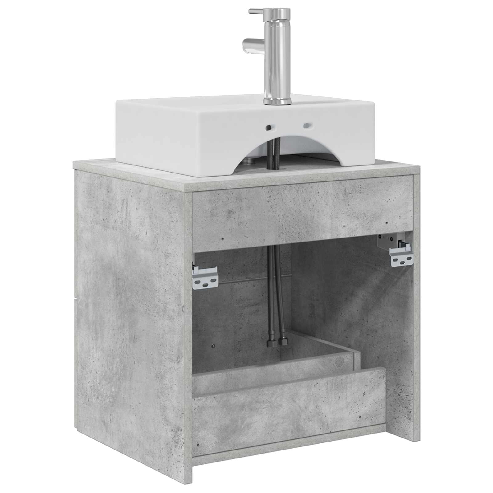 Wandmontierte Waschtisch Betongrau 49,5 x 41 x 62,5 cm