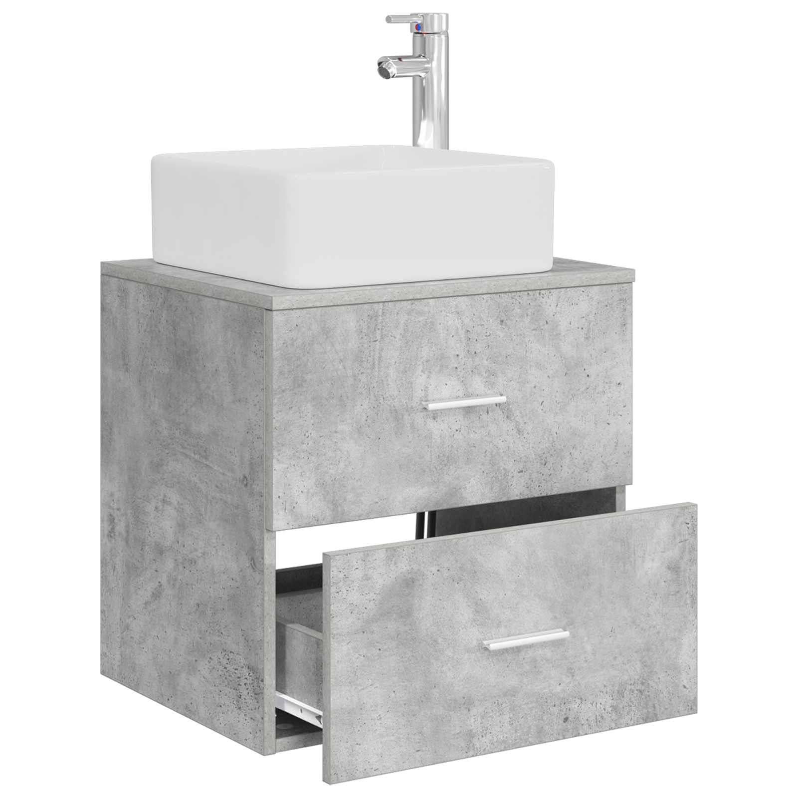 Wandmontierte Waschtisch Betongrau 53 x 34,5 x 63 cm