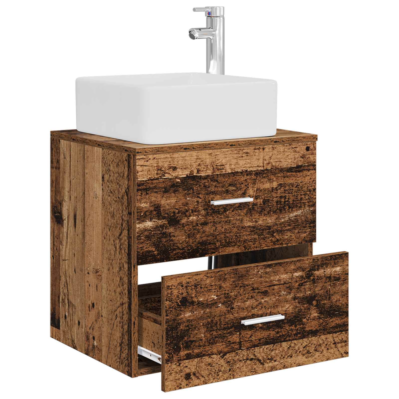 Wandmontierte Waschtisch Altholz 53 x 34,5 x 63 cm