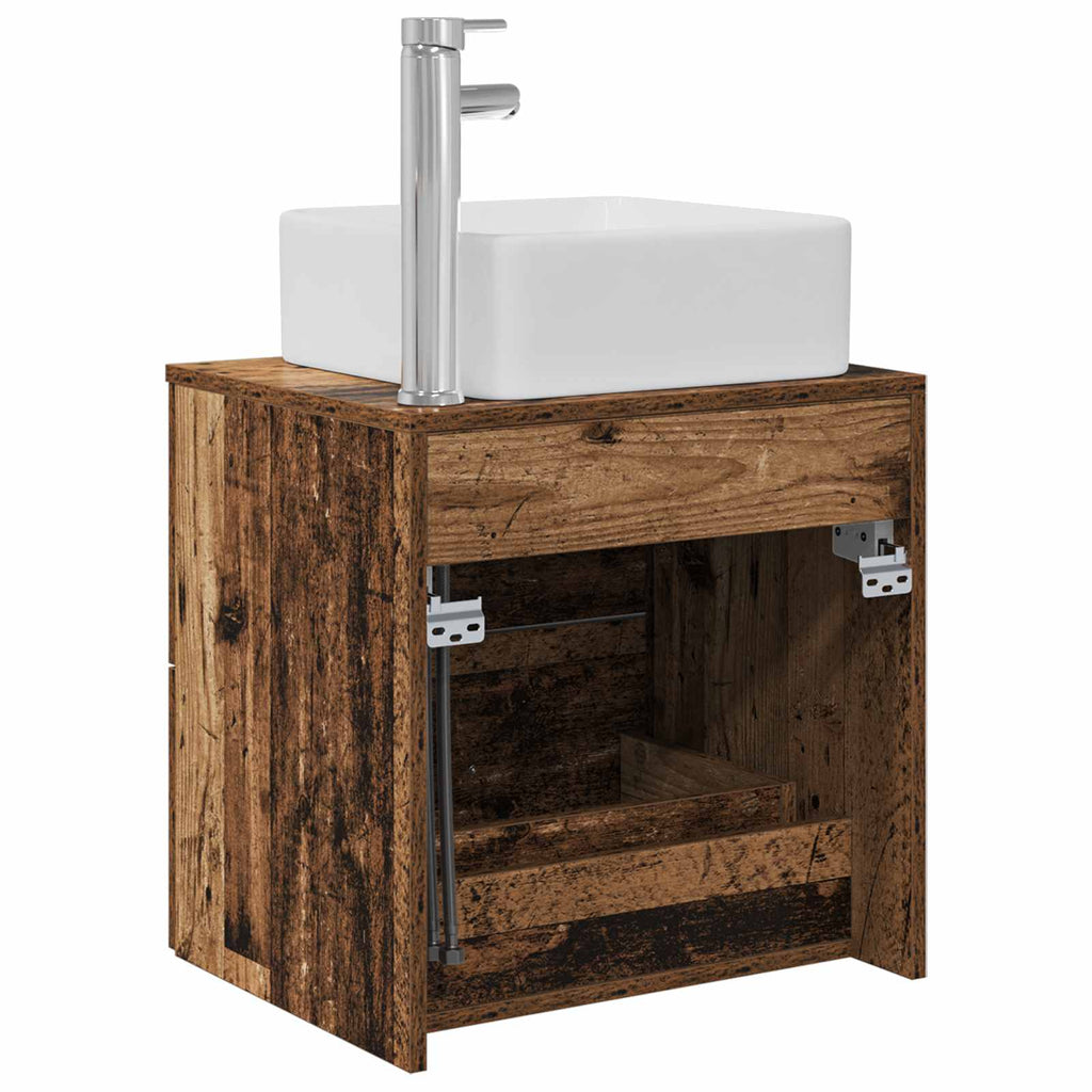 Wandmontierte Waschtisch Altholz 53 x 34,5 x 63 cm