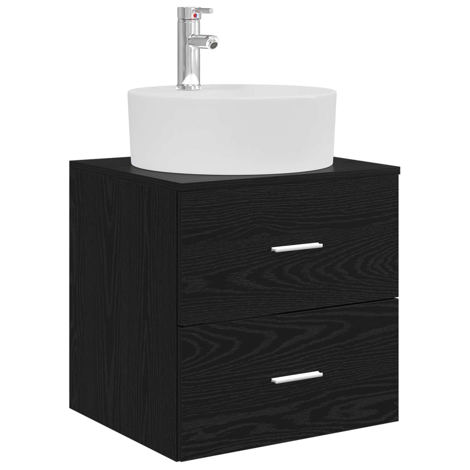 Wandmontierte Waschtisch Schwarze Eiche 49,5 x 44,5 x 65 cm