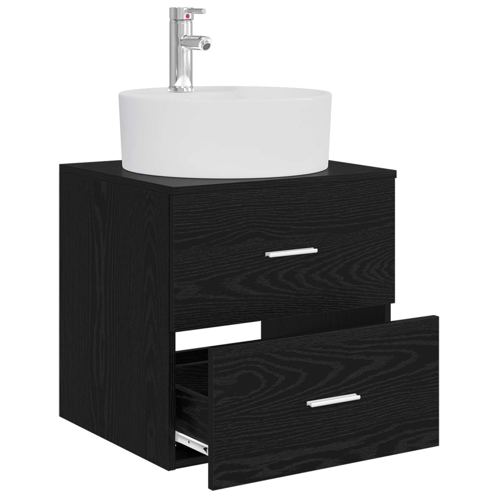 Wandmontierte Waschtisch Schwarze Eiche 49,5 x 44,5 x 65 cm