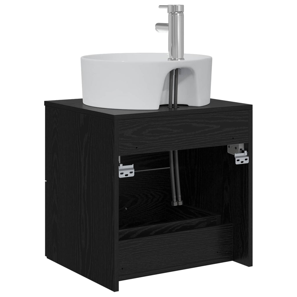 Wandmontierte Waschtisch Schwarze Eiche 49,5 x 44,5 x 65 cm