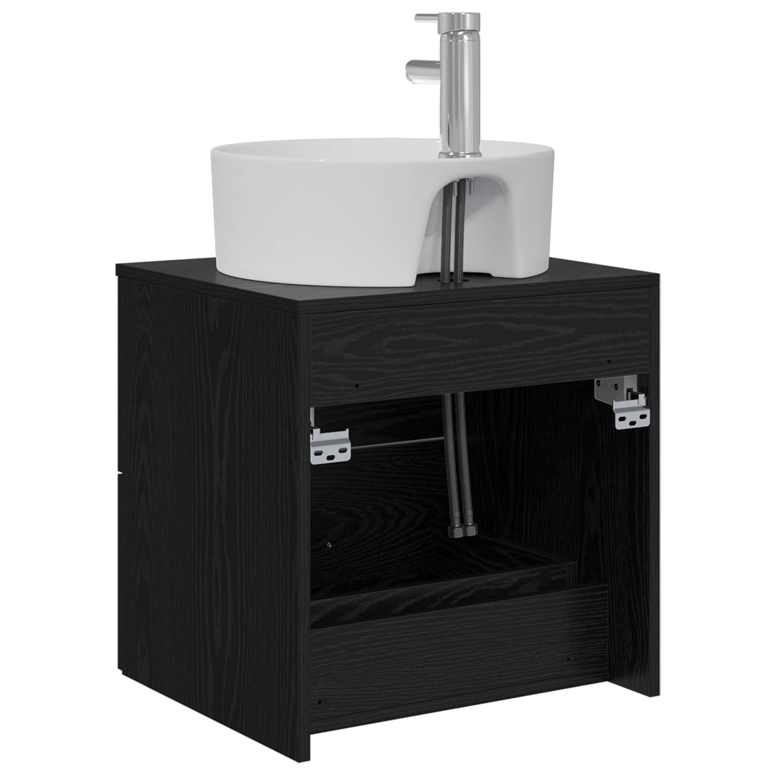 Wandmontierte Waschtisch Schwarze Eiche 49,5 x 44,5 x 65 cm