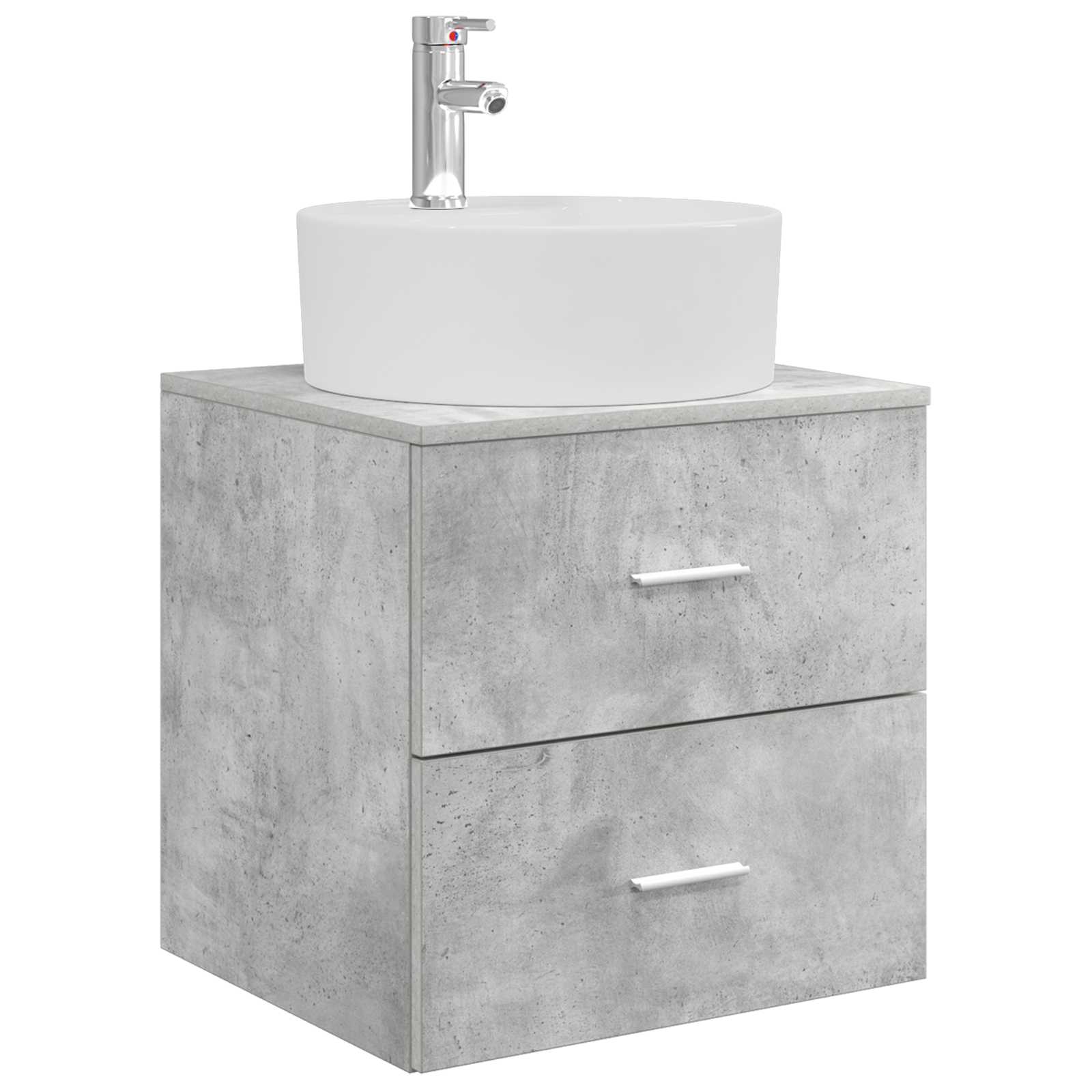 Wandmontierte Waschtisch Betongrau 49,5 x 44,5 x 65 cm