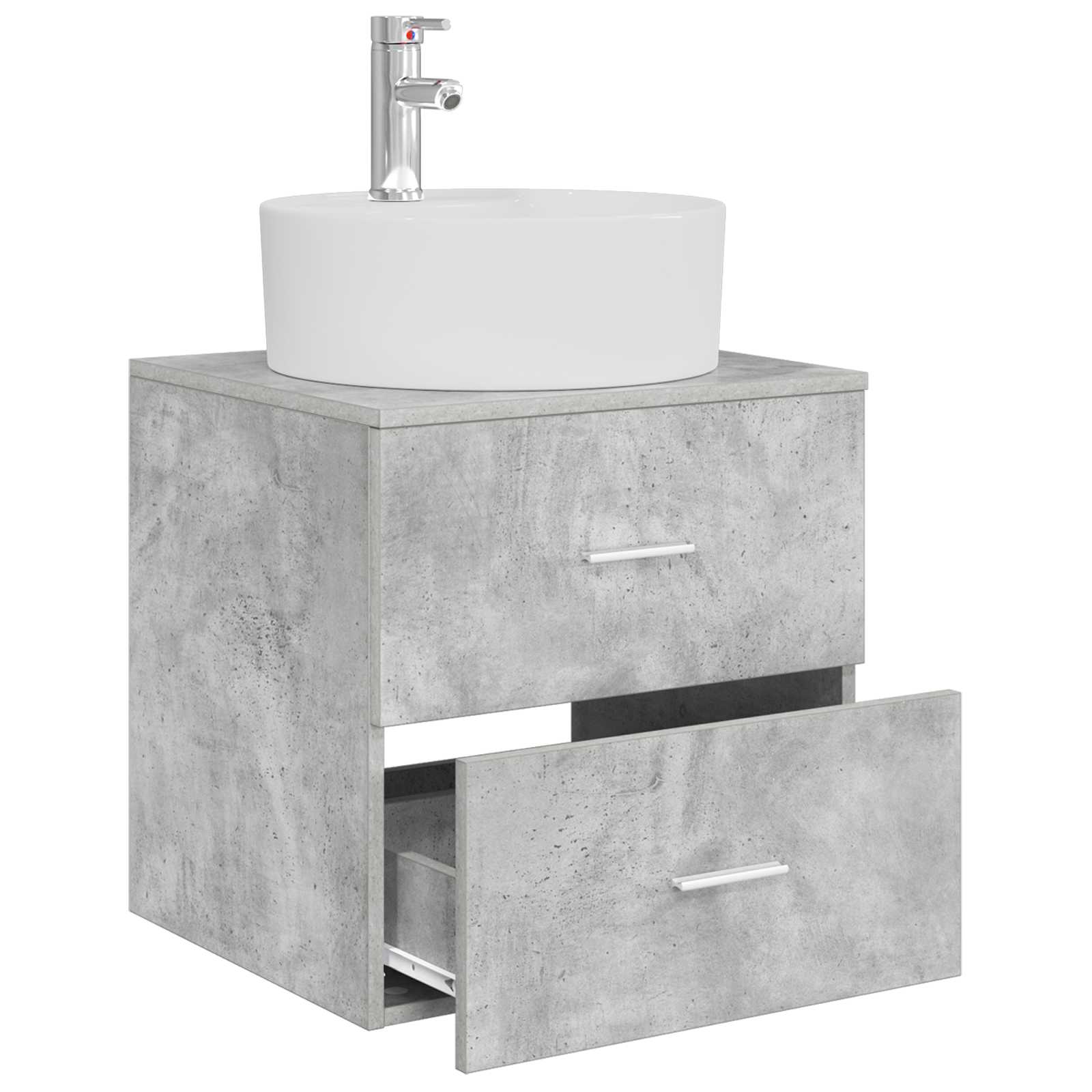 Wandmontierte Waschtisch Betongrau 49,5 x 44,5 x 65 cm