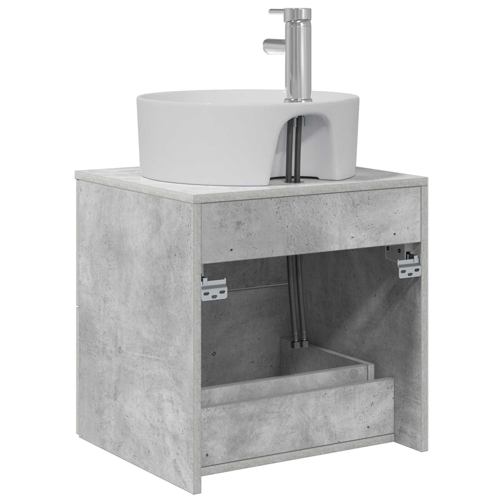 Wandmontierte Waschtisch Betongrau 49,5 x 44,5 x 65 cm